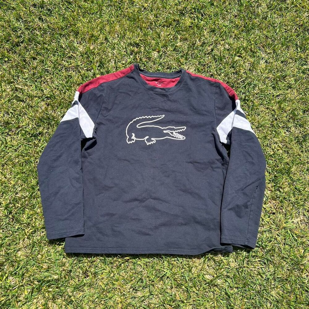 Lacoste long sleeve tee big crocodile Mens size M